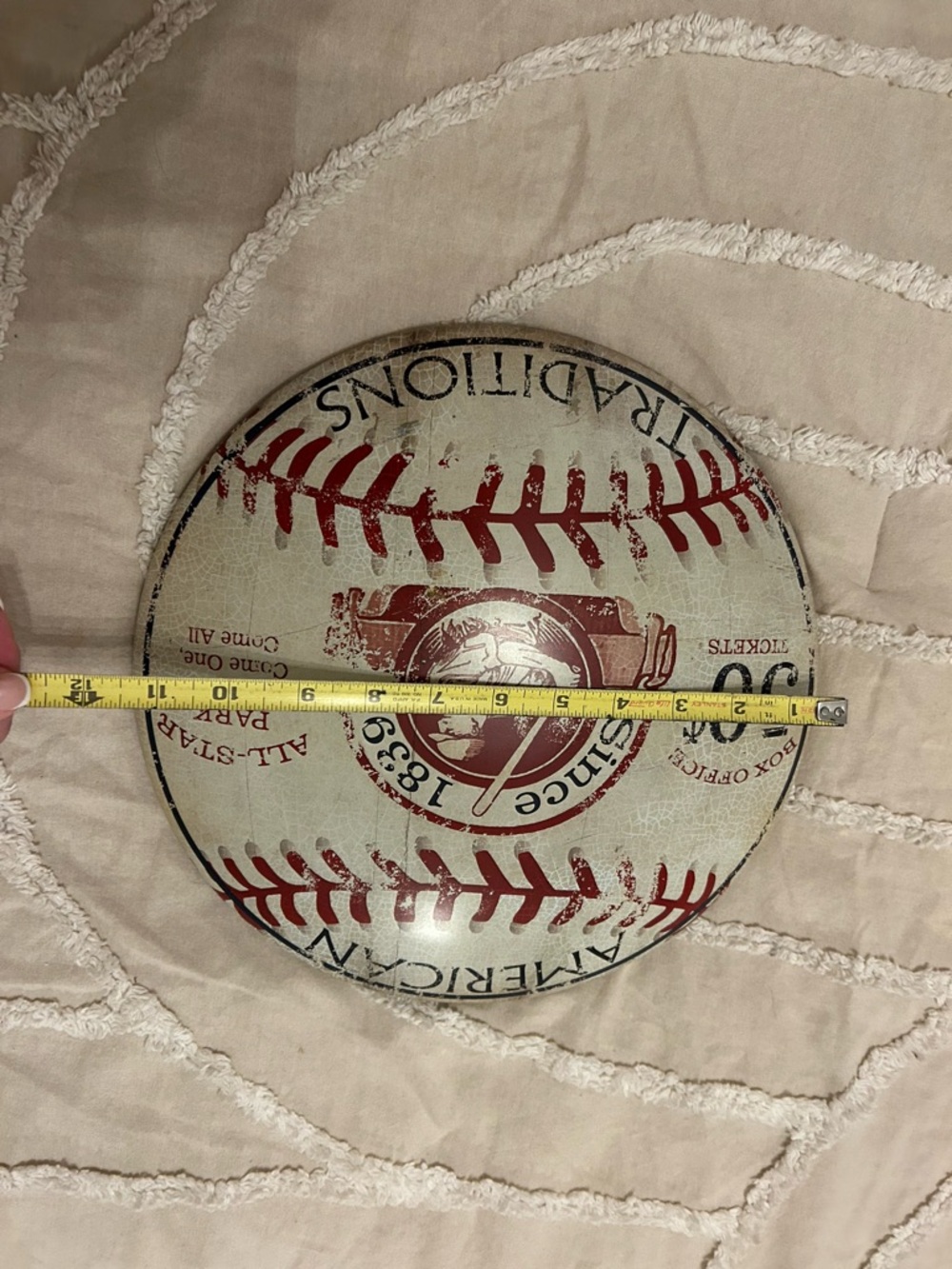 Metal, decorative vintage baseball plague. - Picture 2 of 4